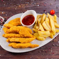 Crispy de pui in pesmet galben cu cartofi 230/200 G