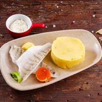 Rasol de salau aromatizat cu mamaliga si mujdei 200g/200g/50ml
